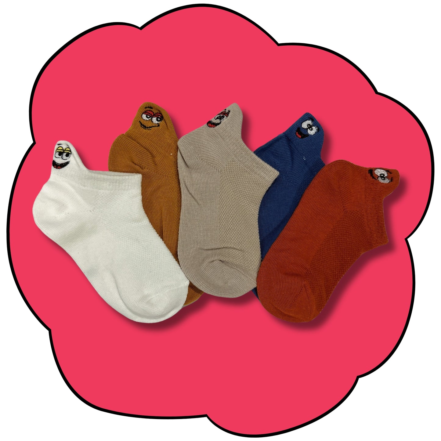 5 Color Pack Kid Smiley Sox 5