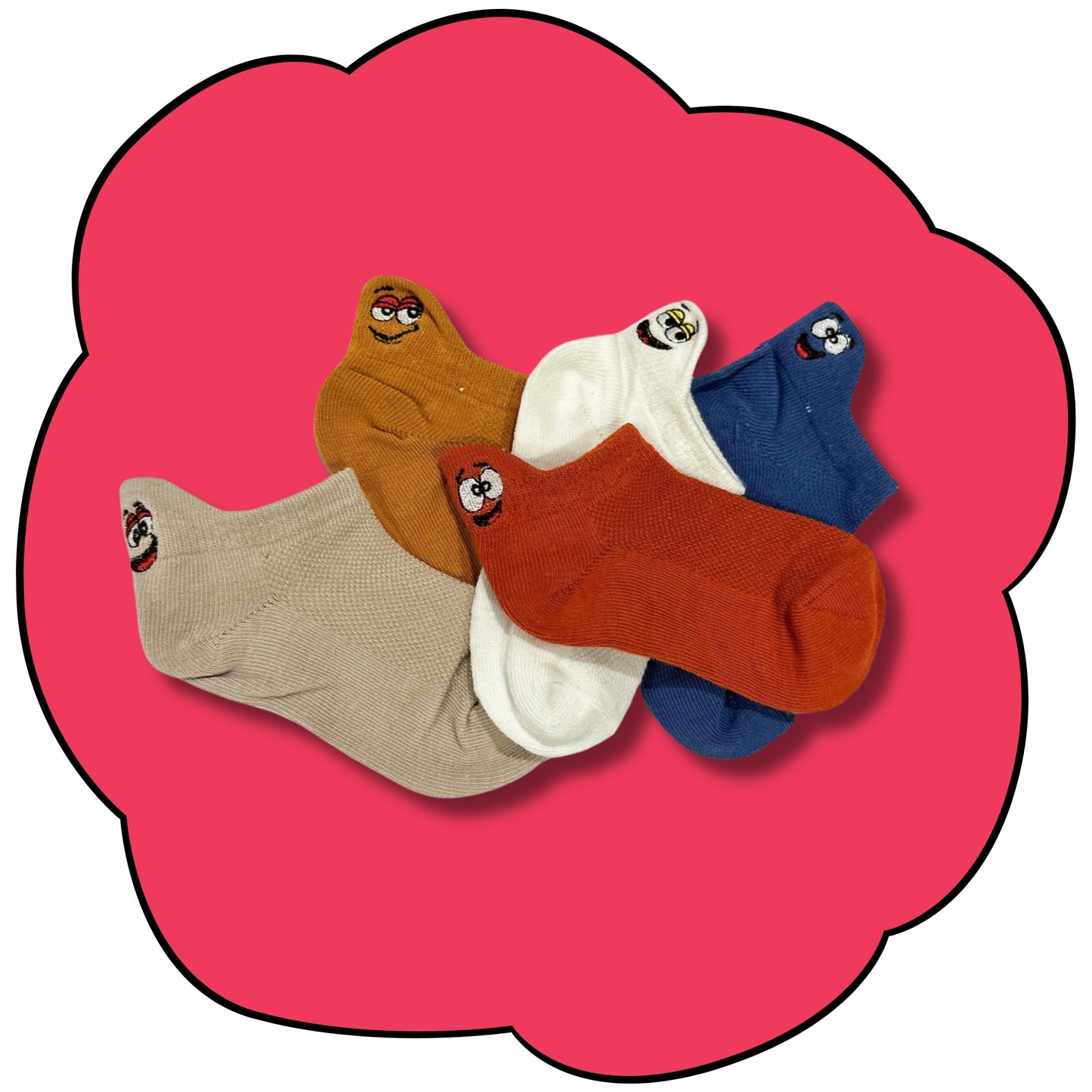 5 Color Pack Kid Smiley Sox 6