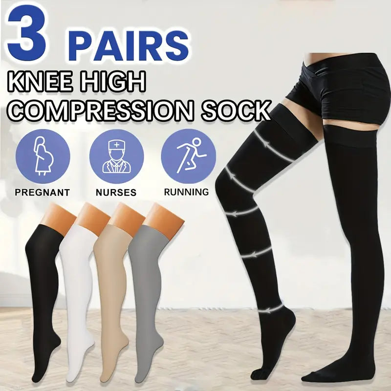 3 Pack Knee High Compression Socks