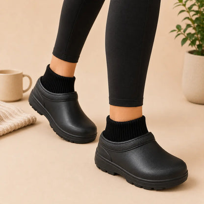 SmileyClox™ Fleece-Lined Slip-On Clogs
