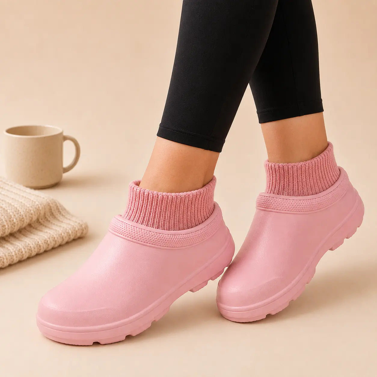 SmileyClox™ Fleece-Lined Slip-On Clogs