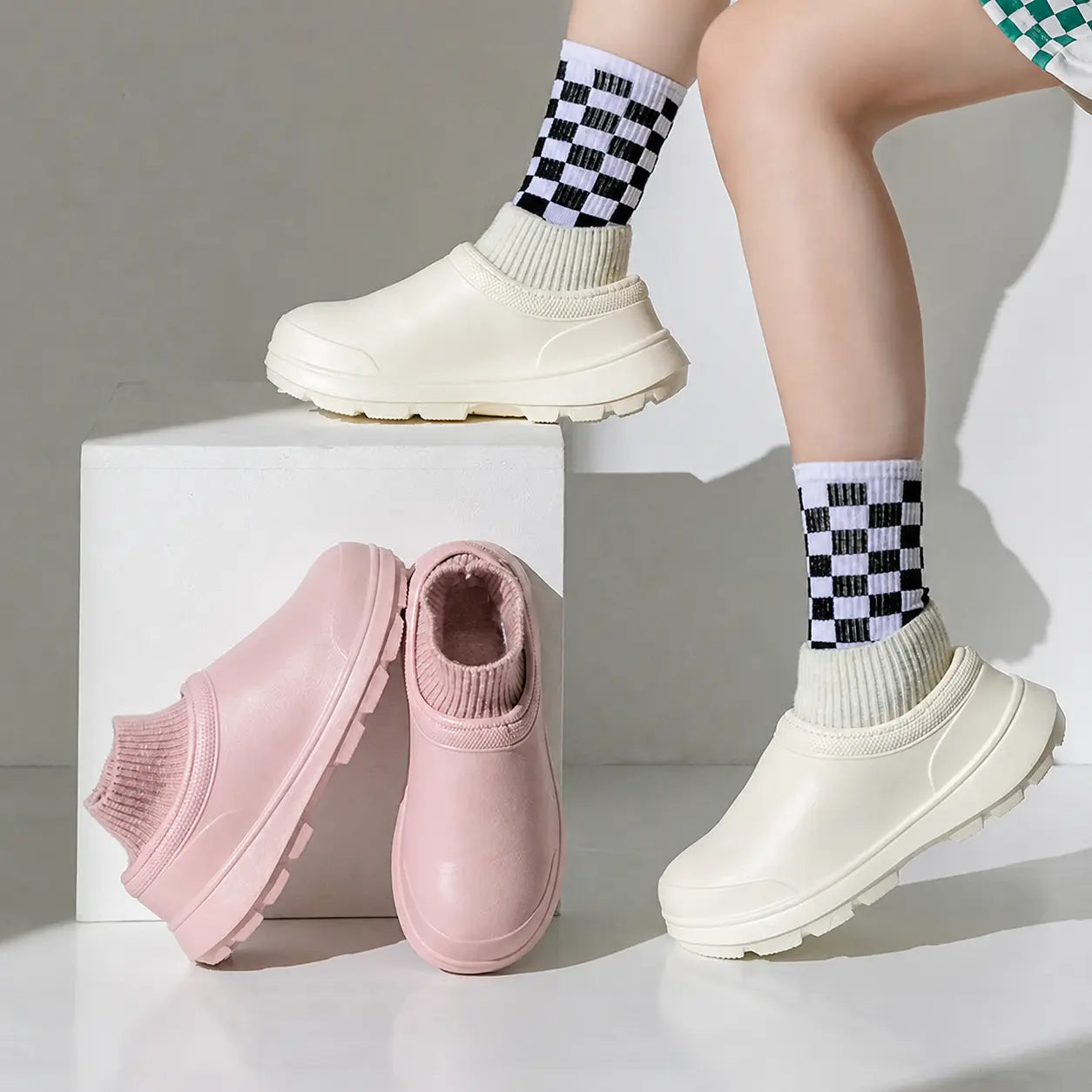 SmileyClox™ Fleece-Lined Slip-On Clogs