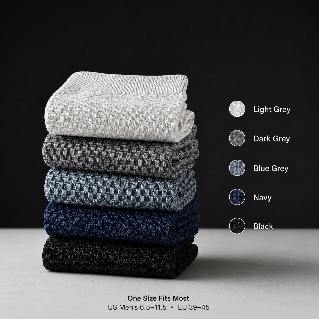 5 Pack Men’s Bamboo Fibre Crew Socks