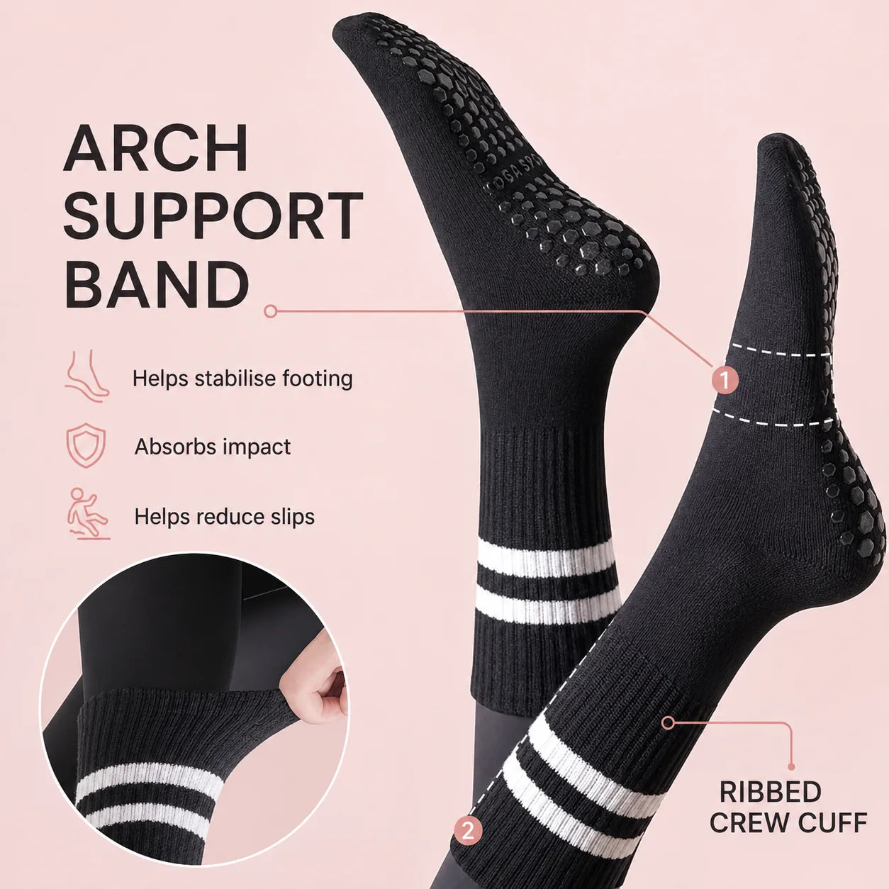 Studio Crew Grip Socks