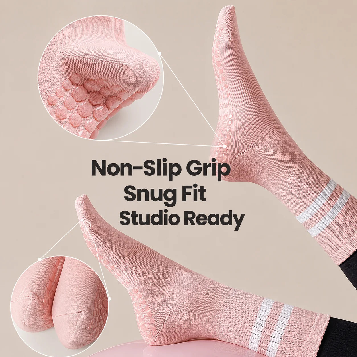 Studio Crew Grip Socks