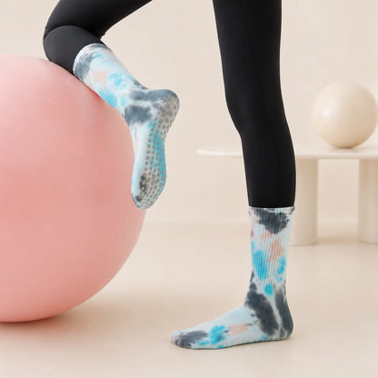 Pastel Tie-Dye Crew Grip Socks