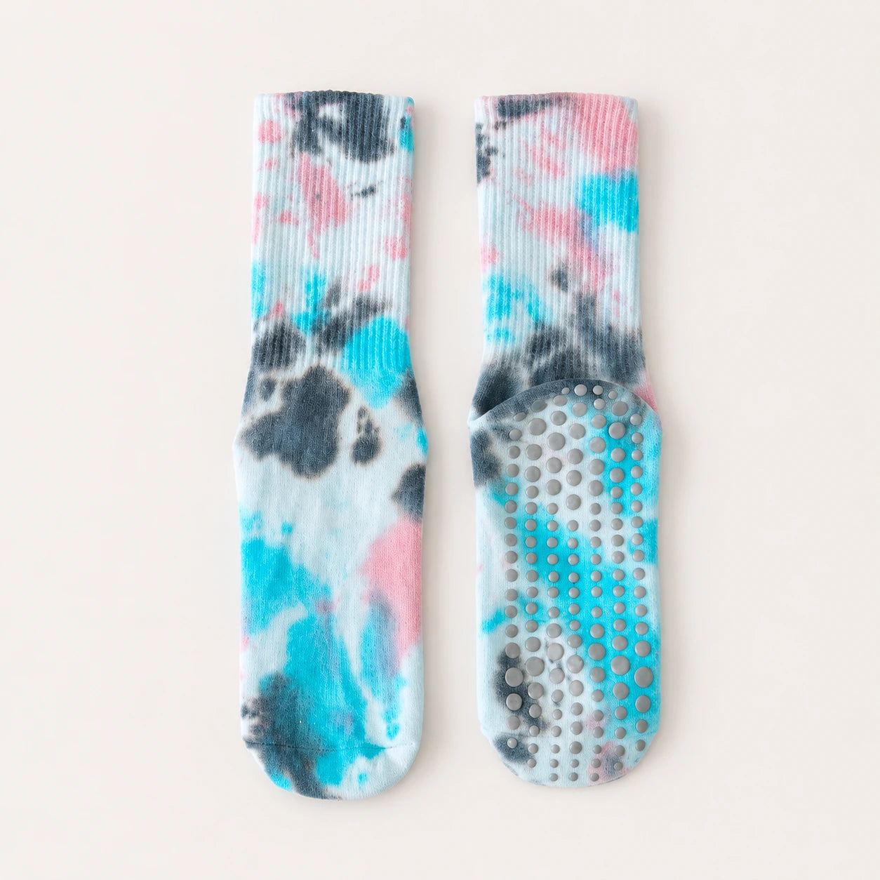 Pastel Tie-Dye Crew Grip Socks