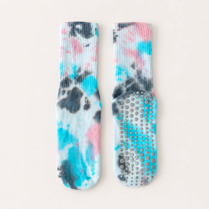 Pastel Tie-Dye Crew Grip Socks