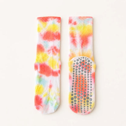 Pastel Tie-Dye Crew Grip Socks