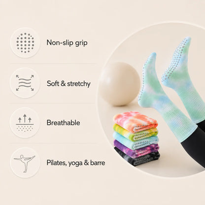 Pastel Tie-Dye Crew Grip Socks