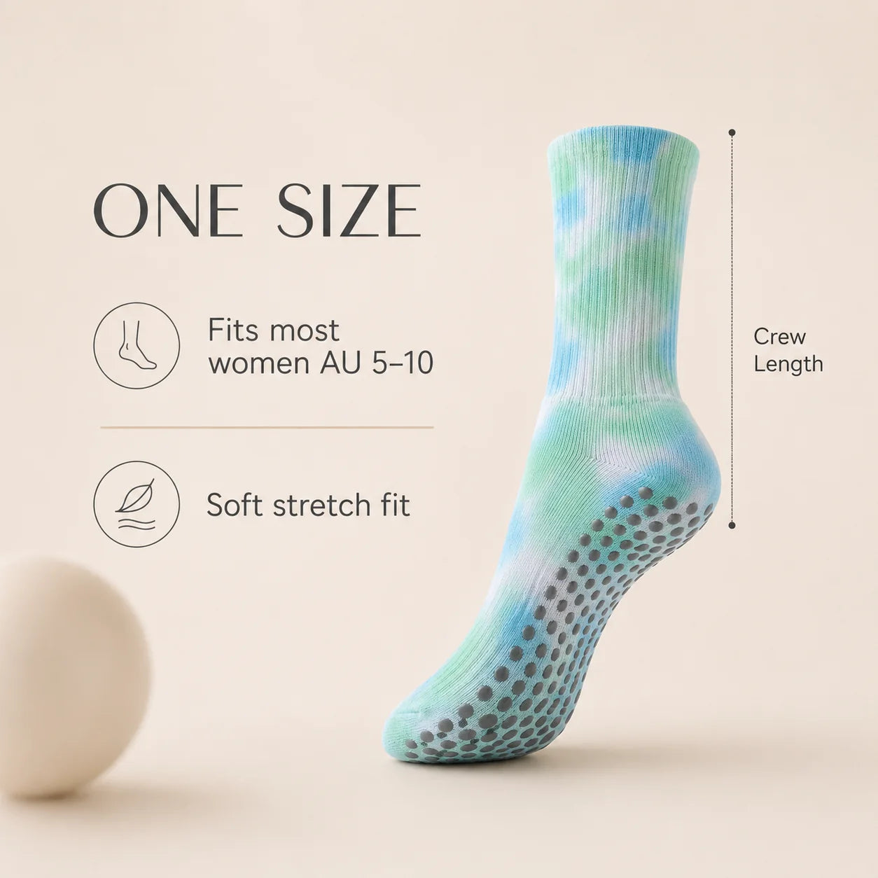 Pastel Tie-Dye Crew Grip Socks