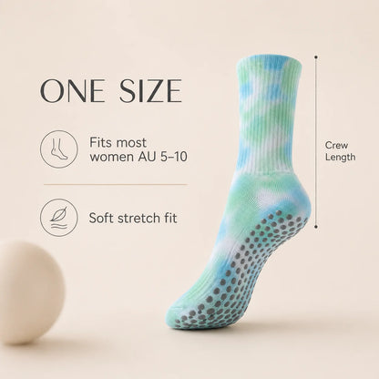 Pastel Tie-Dye Crew Grip Socks