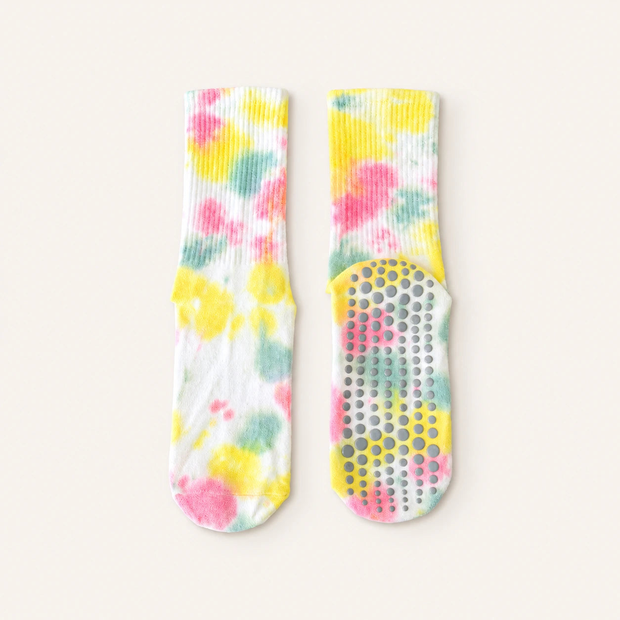 Pastel Tie-Dye Crew Grip Socks