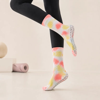 Pastel Tie-Dye Crew Grip Socks